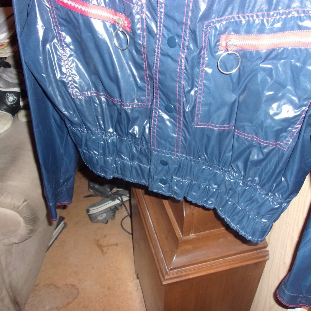 1970's Navy Blue Men's Nylon Cire Jacket/Rain Jacket - Picture 5 of 5